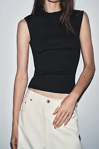 STRETCH RIB T-SHIRT