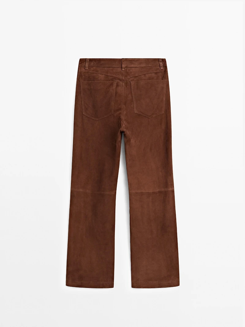 Suede leather trousers