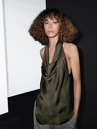 Draped halter top