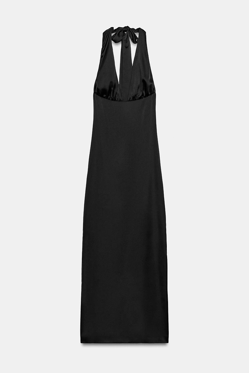 ROBE LONGUE SATINÉE HALTER