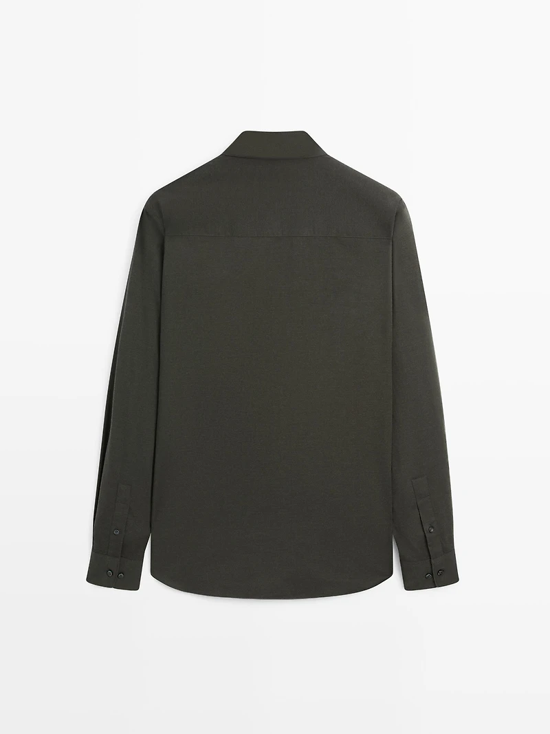 Slim fit twill melange shirt