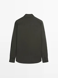 Slim fit twill melange shirt