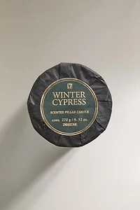 WINTER CYPRESS SMALL CYLINDRICAL SCENTED CANDLE