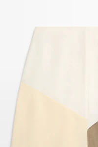 Flowing patchwork midi skirt
