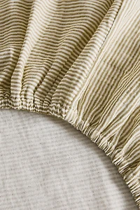 CHILDREN'S MUSLIN STRIPED FITTED SHEET