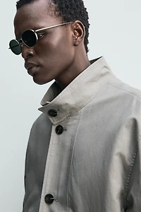 BLOUSON COUPE DÉCONTRACTÉE À CARREAUX TEXTURÉS