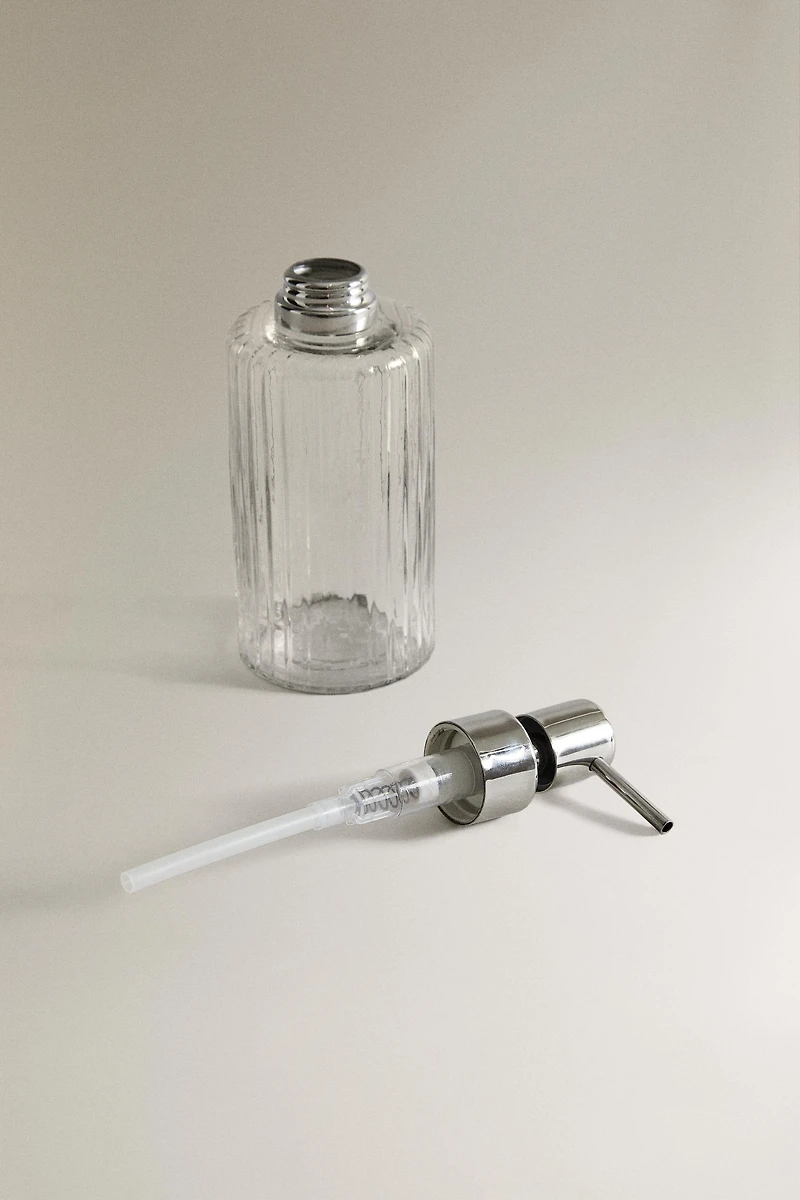 DISTRIBUTEUR SAVON VERRE RELIEF ET MÉTAL