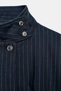 PINSTRIPED BOMBER JACKET