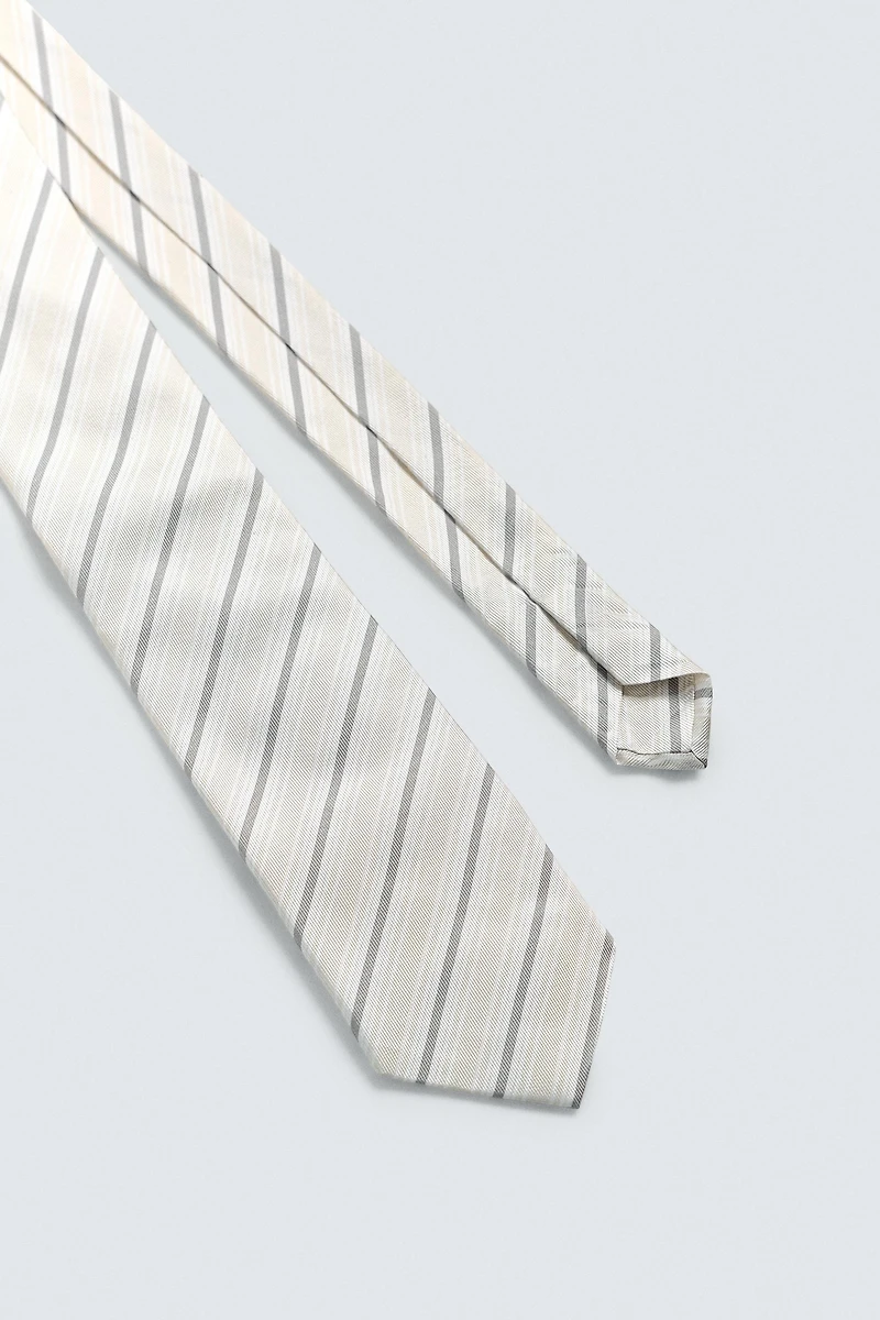 CRAVATE 100% SOIE À RAYURES