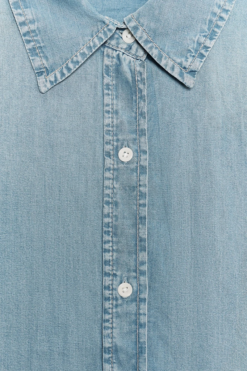 CHEMISE COURTE EN JEAN TRF