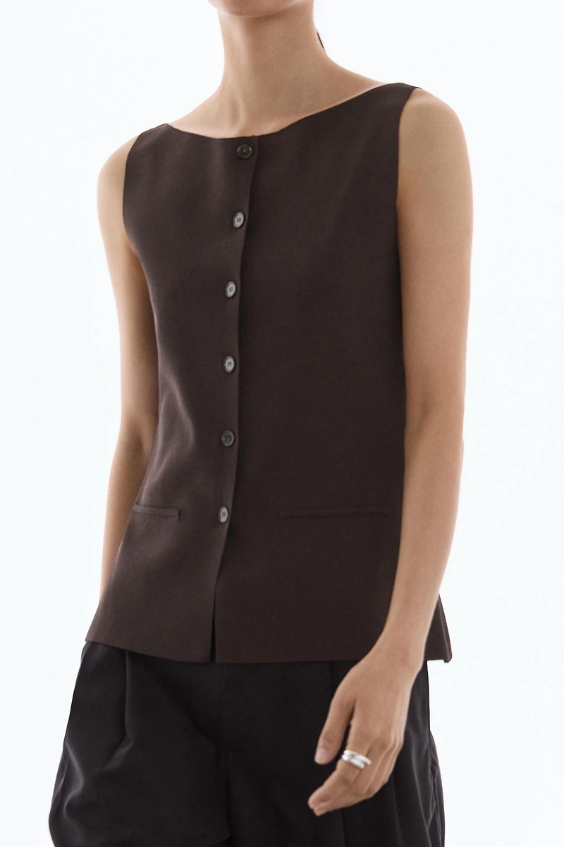 Gilet en maille avec poches