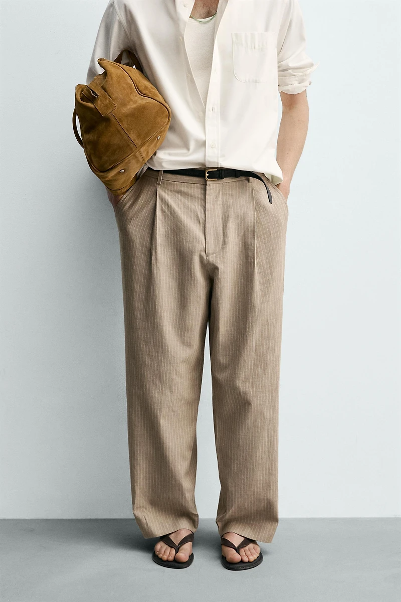 RELAXED FIT LINEN - COTTON PANTS