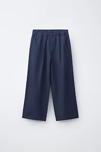 STRAIGHT-LEG COTTON LINEN PANTS
