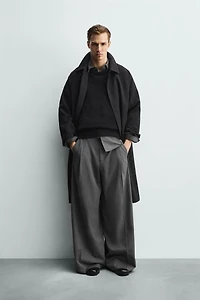 PANTALON COUPE LARGE À PLIS