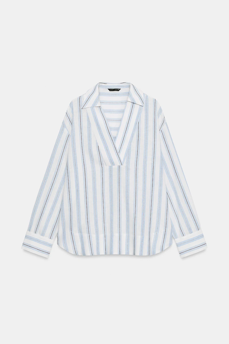BLOUSE IMPRIMÉE À RAYURES