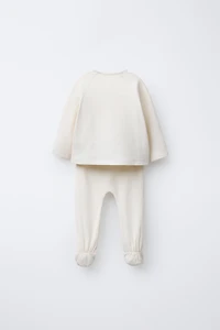 TEXTURED T-SHIRT AND LEGGINGS SET