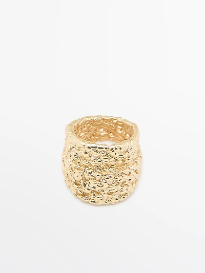 Bague texturée tressée