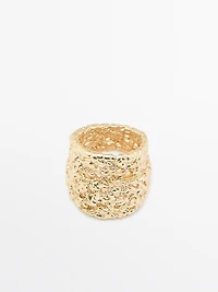 Bague texturée tressée