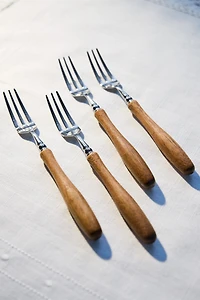 PACK OF ACACIA WOOD HANDLE BRUNCH FORKS (PACK OF 4)