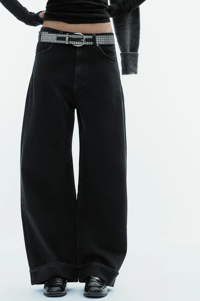 JEAN TRF BAGGY À REVERS TAILLE MOYENNE