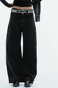 JEAN TRF BAGGY À REVERS TAILLE MOYENNE