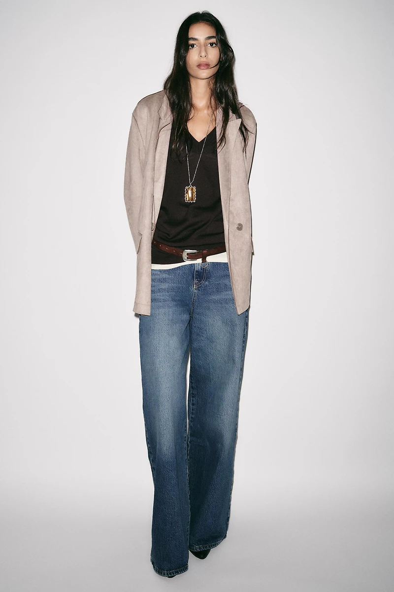FAUX SUEDE BLAZER