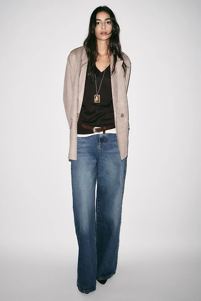 FAUX SUEDE BLAZER