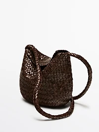 Braided nappa leather crossbody bag