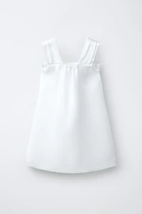 SATIN EFFECT BOW DRESS