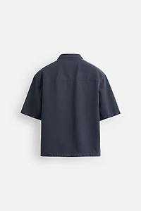 EMBROIDERED TEXTURED OVERSHIRT