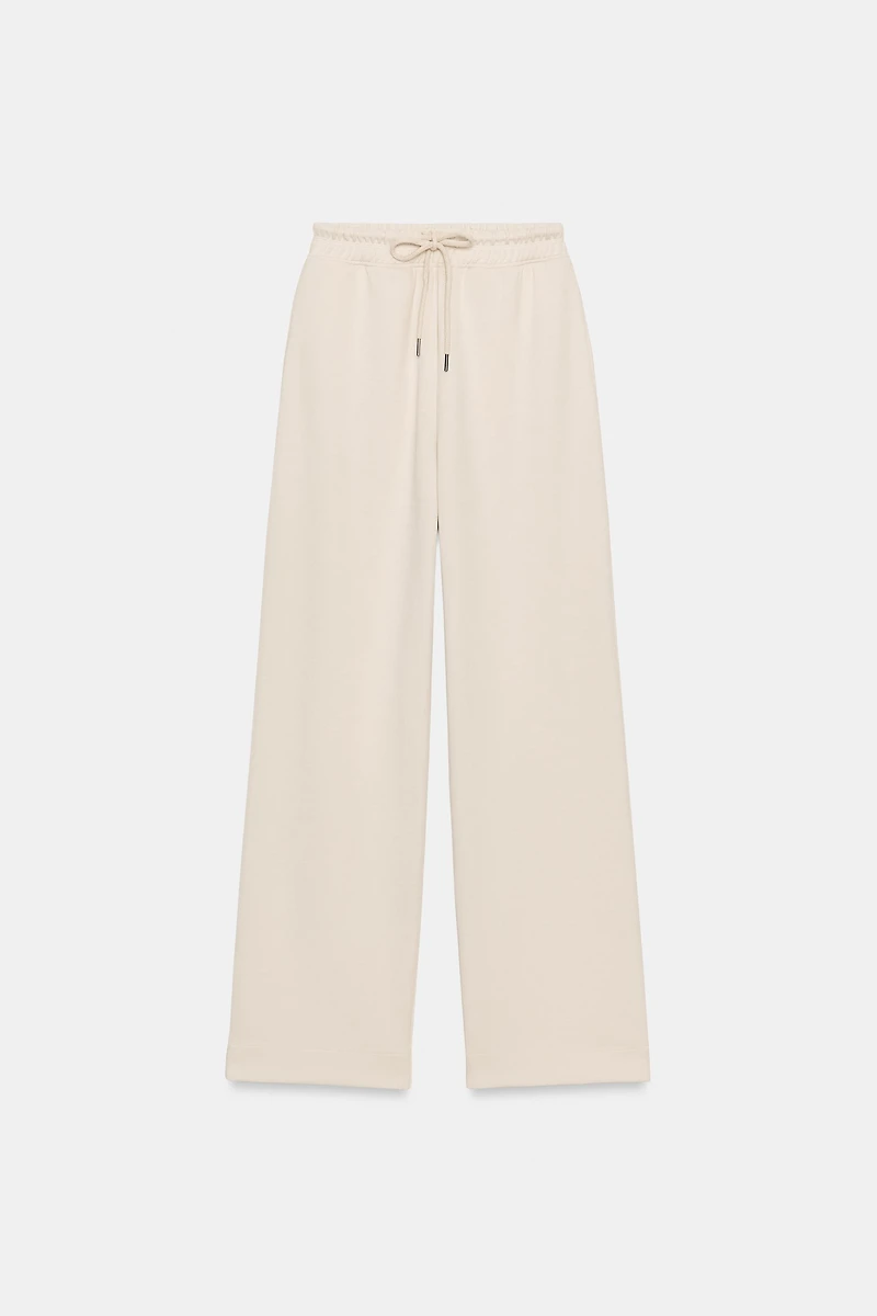WASHED EFFECT INTERLOCK PANTS