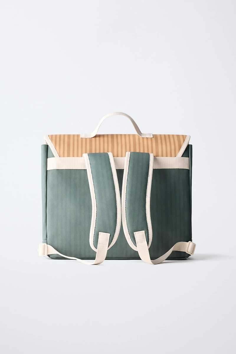 MULTICOLORED STRIPE SCHOOL SATCHEL