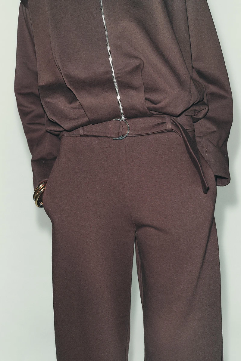 PLUSH BELTED PANTS