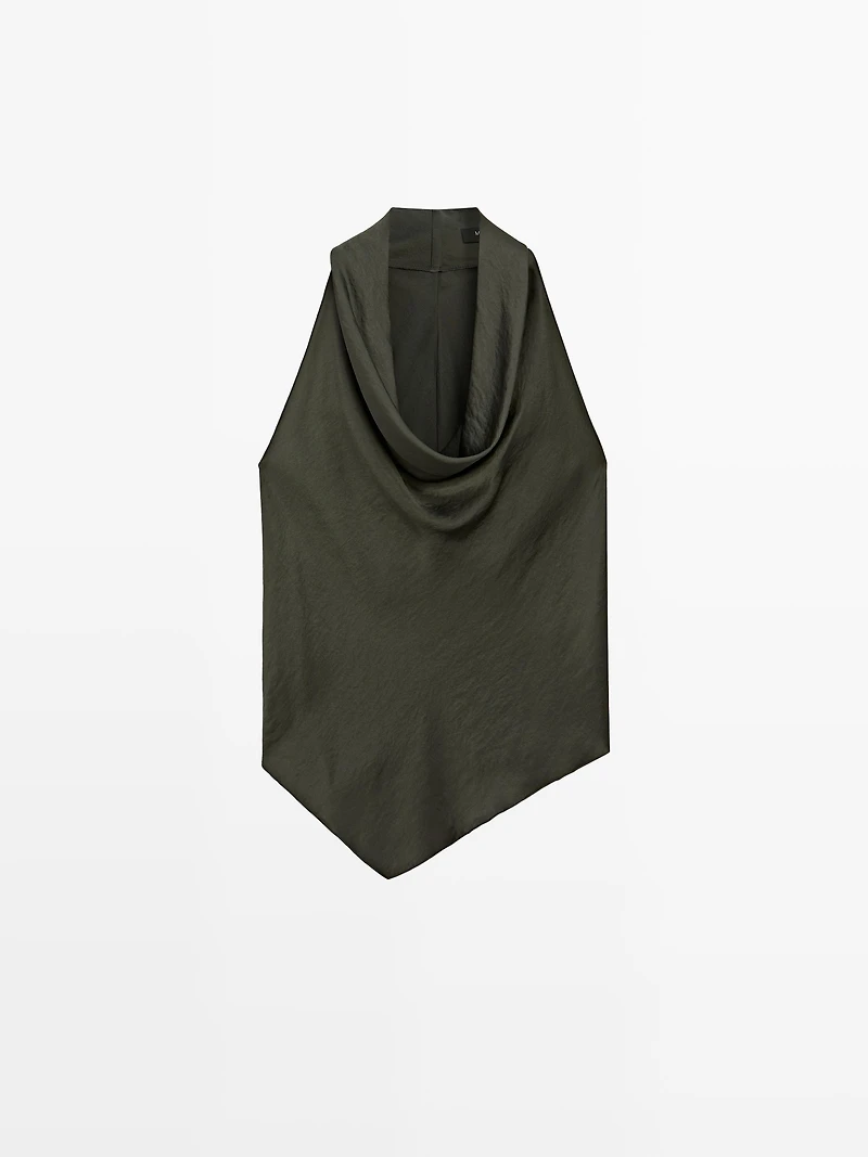 Draped halter top