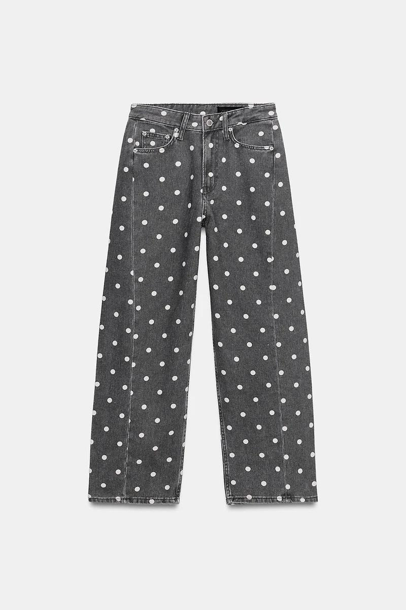 JEAN ZW COLLECTION RELAXED CHEVILLE TAILLE MOYENNE À POIS