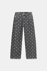 JEAN ZW COLLECTION RELAXED CHEVILLE TAILLE MOYENNE À POIS
