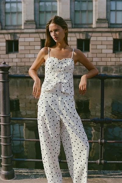 POLKA DOT PEPLUM TOP