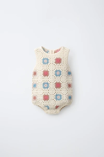 GEOMETRIC KNIT ROMPER