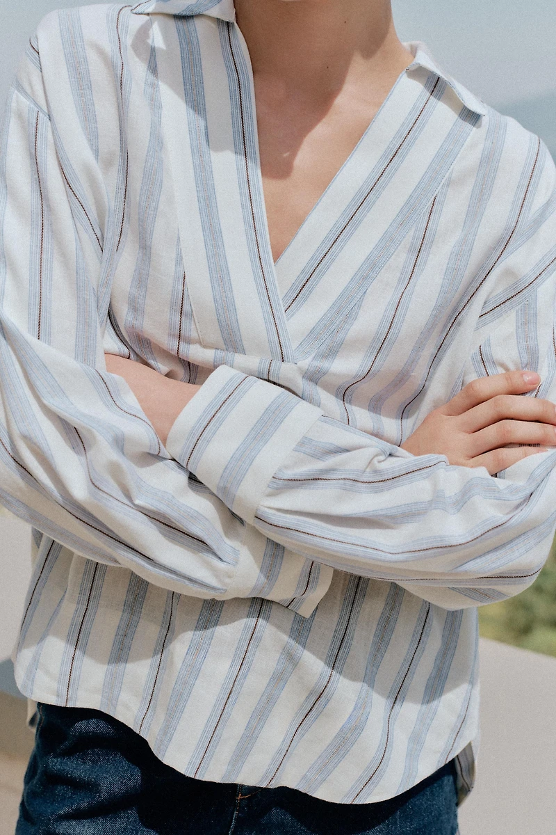 STRIPED PRINT BLOUSE