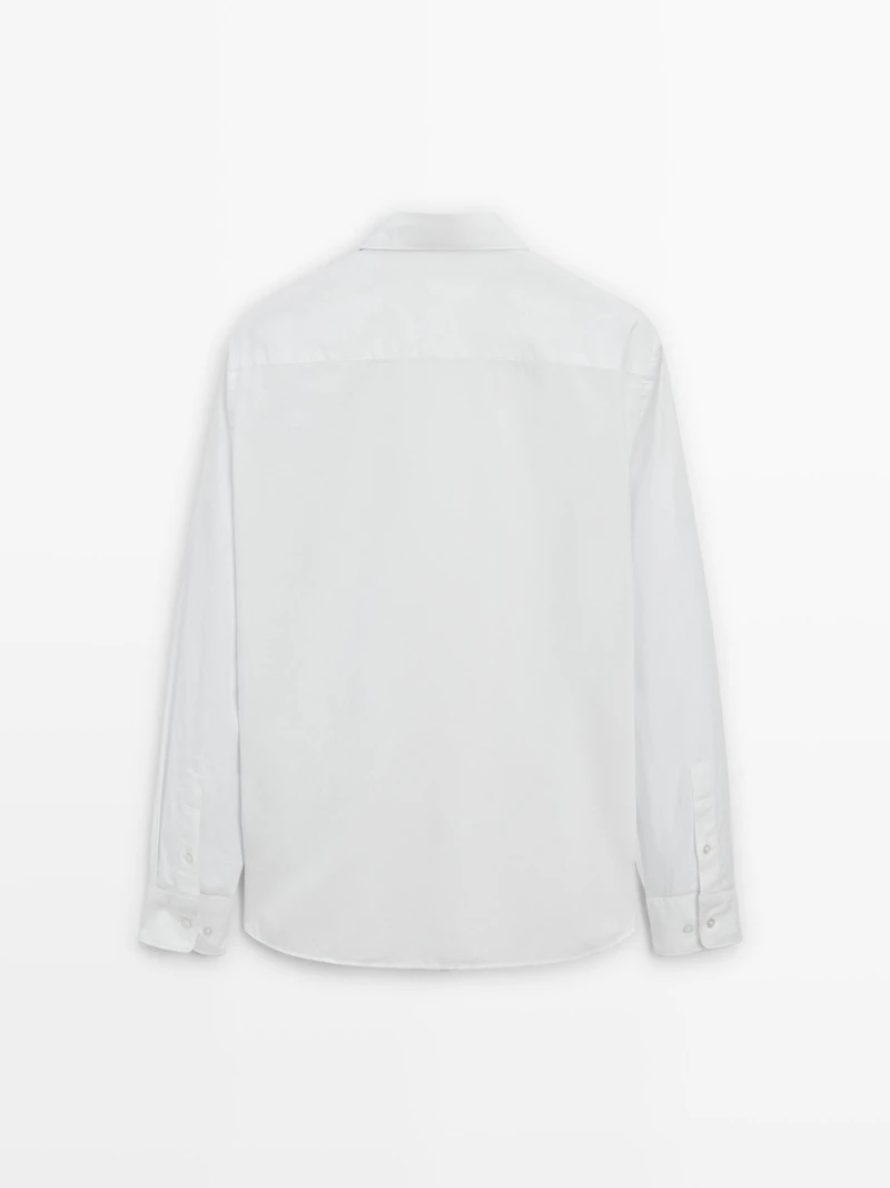 Chemise slim chinée en twill
