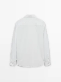 Chemise slim chinée en twill