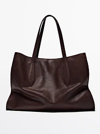 Nappa leather maxi tote bag