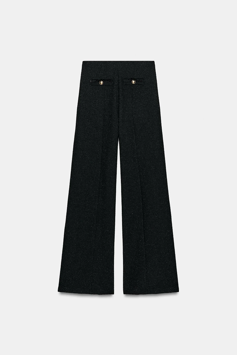 METALLIC THREAD BOUCLÉ PANTS