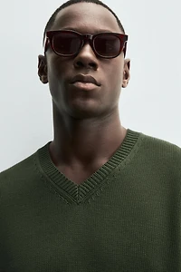 COTTON V-NECK SWEATER