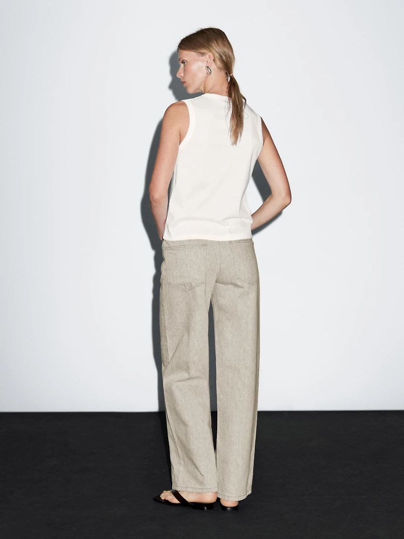 Jean wide leg taille moyenne