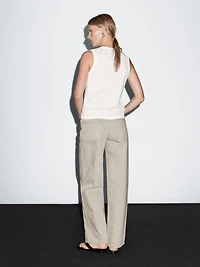 Jean wide leg taille moyenne