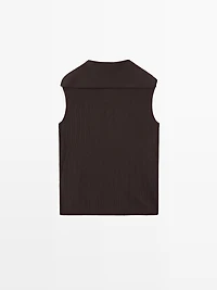 Semi-sheer flowing polo shirt