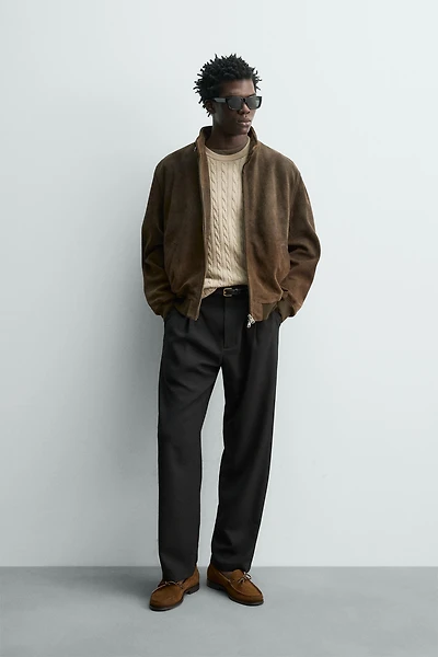REGULAR FIT SUEDE LEATHER JACKET