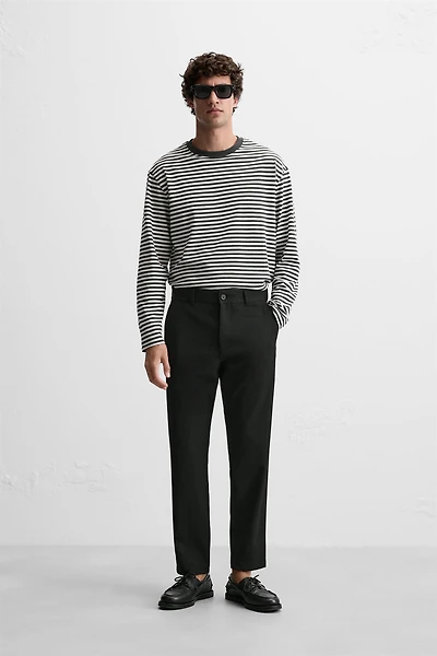 TEXTURED STRETCH PANTS