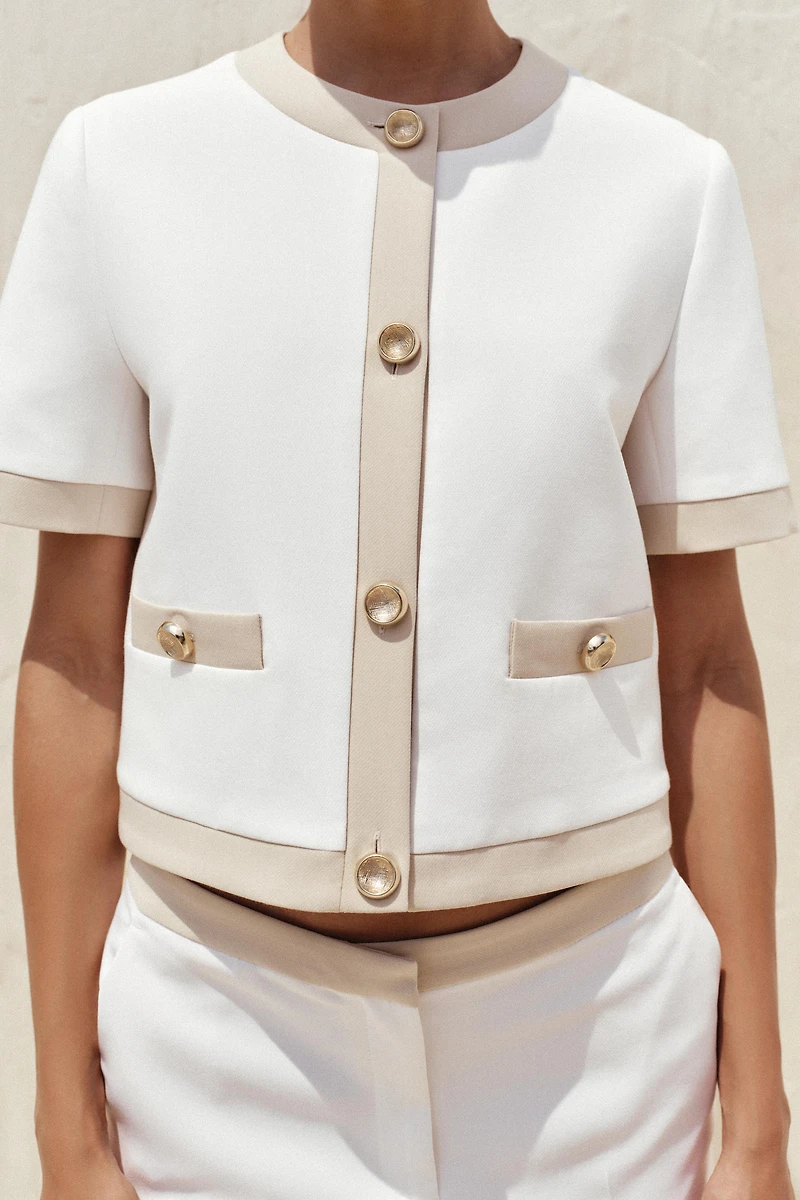 CONTRAST SHORT SLEEVE BLAZER